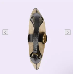 Crescent-shaped Gucci Cosmogonie Collection Small Handbag in soft leather with double-G logo, featuring adjustable shoulder strap and gold hardware.