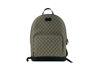 Gucci GG Supreme backpack medium brown coated canvas leather trim