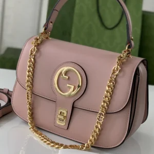 Gucci 1955 Horsebit 26 small handbag pink leather gold-tone chain strap