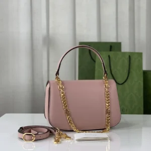 Gucci Diana shoulder bag medium pink leather gold chain strap luxury handbag