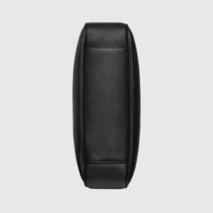 Black leather side view of the Gucci Diana Collection Medium Shoulder Bag, showcasing sleek design and craftsmanship.