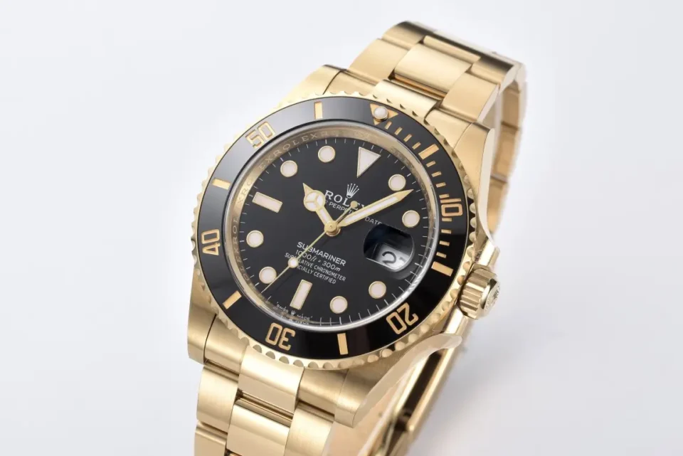 Rolex Submariner 16618 black dial ceramic bezel yellow gold case and bracelet watch