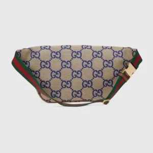 Gucci GG Supreme belt bag beige blue canvas green red fabric strap leather trim