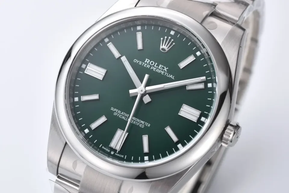 Rolex Oyster Perpetual 124300 green dial stainless steel bezel stainless steel watch