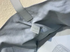 Christian Dior tote bag medium blue suede leather interior label made in Italy