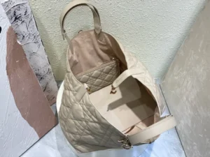 Dior Large Lady Dior tote bag beige quilted leather with signature charms and zippered pouch interior