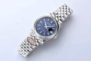 Rolex Datejust 36 blue dial fluted bezel stainless steel watch with jubilee bracelet