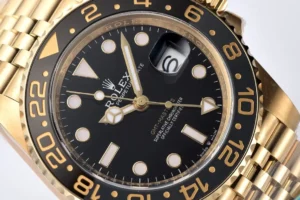 Rolex GMT-Master II black dial ceramic bezel yellow gold stainless steel watch