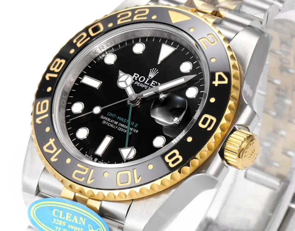 Rolex GMT-Master II black dial ceramic bezel stainless steel and gold watch