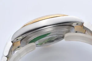 Rolex Datejust 126333 champagne dial yellow gold fluted bezel stainless steel watch side view