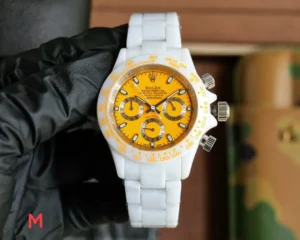 Rolex Daytona yellow dial ceramic bezel white ceramic case watch