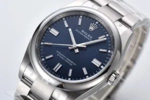 Rolex Oyster Perpetual 126000 blue dial stainless steel bezel stainless steel watch