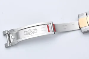 Rolex watch clasp stainless steel with gold accents Rolex engraving and steel inox marking