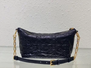 Dior Soft Cruise 22 small black quilted lambskin leather bag gold chain strap