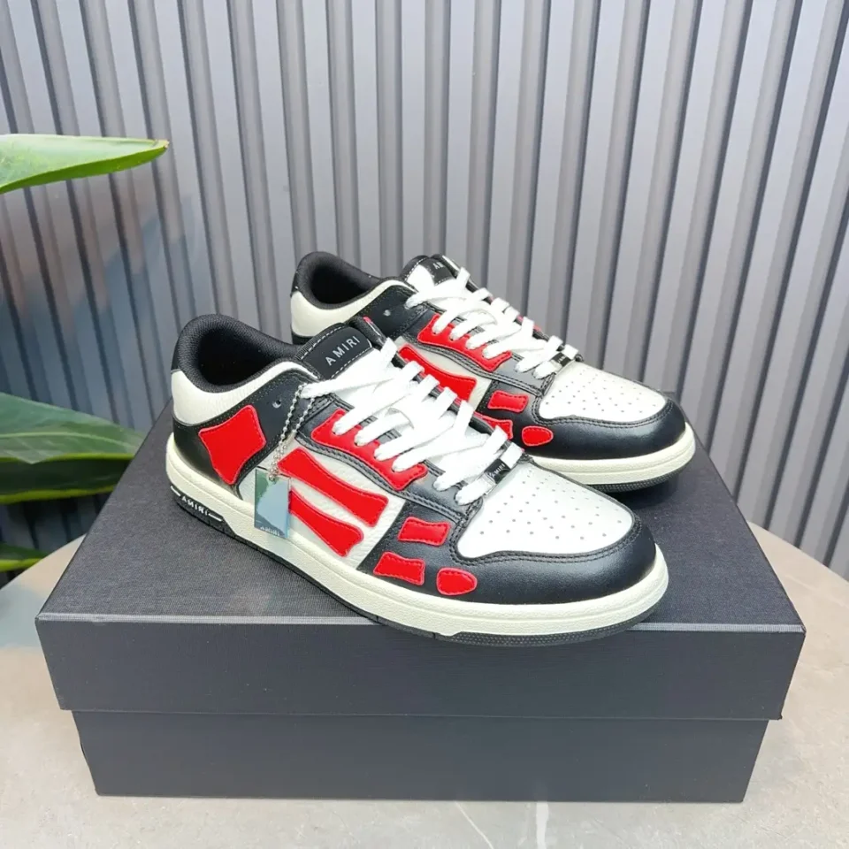 Amiri Skate Low Top sneakers white red black leather low-top casual shoes