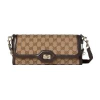 Gucci Jackie 1961 small shoulder bag beige brown canvas leather trim