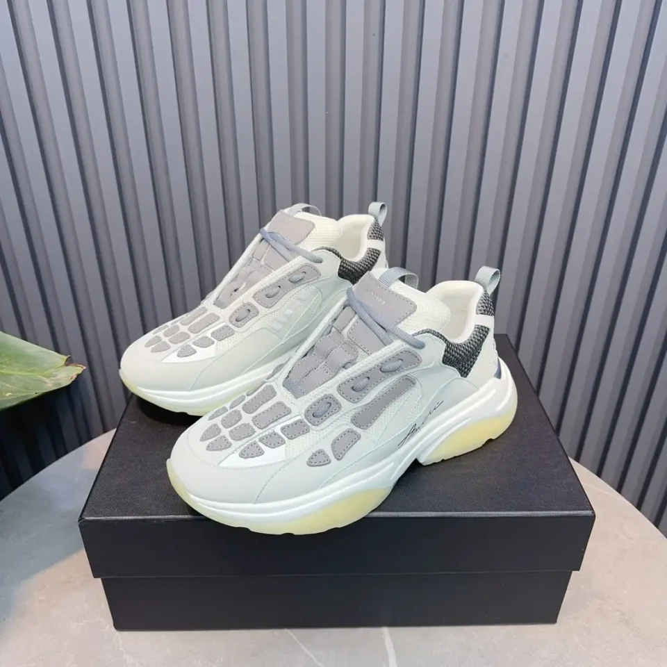 Balenciaga Track Sneakers 542023 white grey mesh and leather with translucent rubber sole
