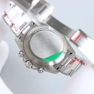 Rolex Daytona stainless steel watch case back with 904L steel bracelet and chronograph pushers