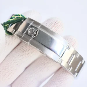 Rolex Oystersteel watch bracelet stainless steel folding clasp with Rolex crown logo detail