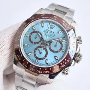 Rolex Daytona 116506 light blue dial brown ceramic bezel platinum case watch