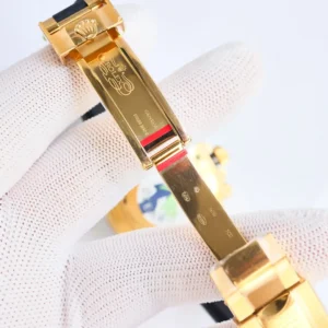 Rolex watch gold clasp stainless steel with Rolex Geneva Swiss Made engraving and hallmark stamps