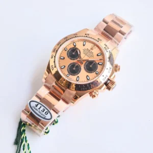 Rolex Daytona 4130 rose gold dial rose gold bezel rose gold case watch with chronograph features