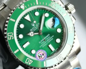 Rolex Submariner 116610LV green dial ceramic bezel stainless steel watch with date magnifier
