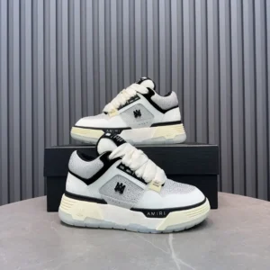 Amiri MC97 sneakers style DFO008 white black gray colorway leather mesh material