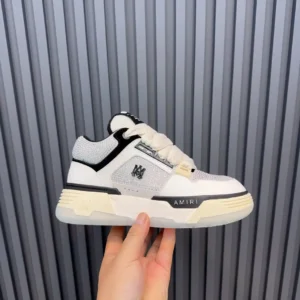 Amiri MC1 low top sneakers white black crystal mesh leather with rubber sole