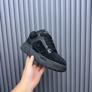 Amiri Skel Top sneaker black velvet crystal-embellished luxury streetwear shoe