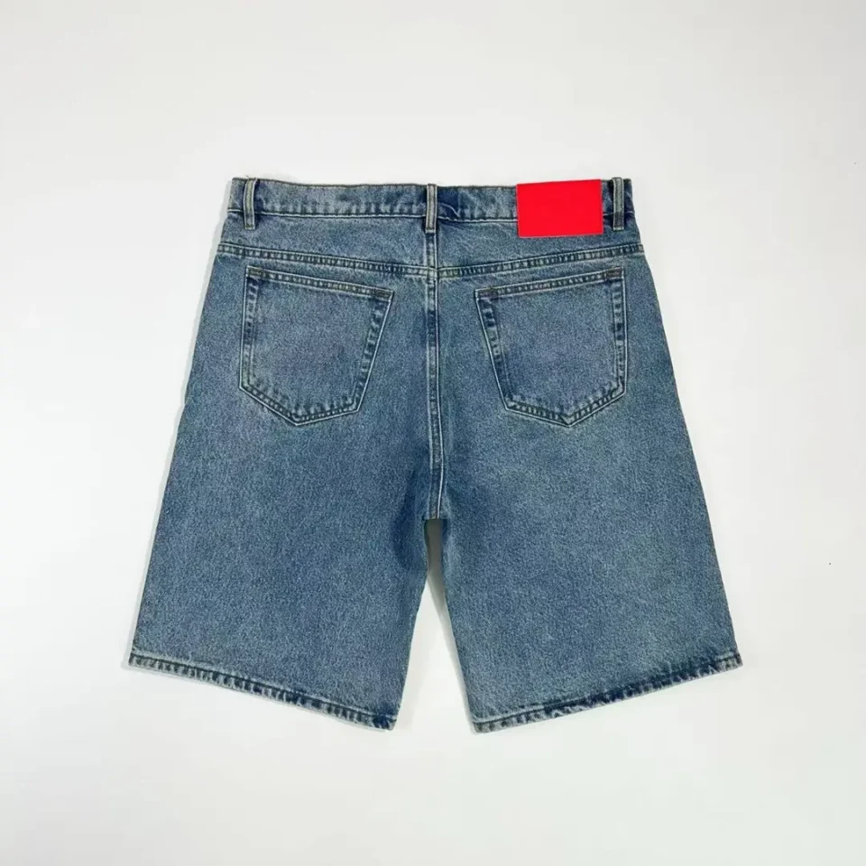 Levi's denim shorts blue cotton casual wear with back pockets and red label on waistband