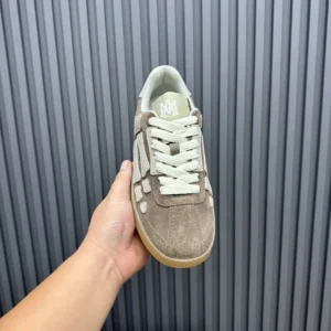 Maison Margiela Replica beige cream colorway suede sneakers with white laces and gum sole