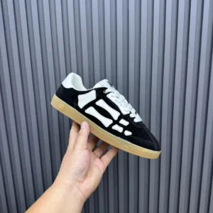 Maison Margiela Replica black white suede sneakers gum sole