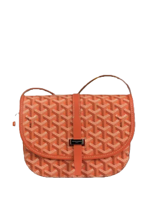 Goyard Saint Louis PM 11.4-inch orange coated canvas crossbody bag leather trim