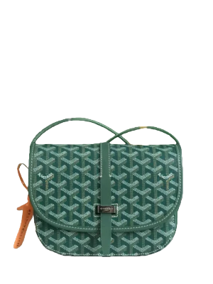 Goyard Citadin Mailman Bag in green, featuring a distinctive pattern and crossbody design, showcased as part of RepsGoat's affordable designer replica handbags collection.