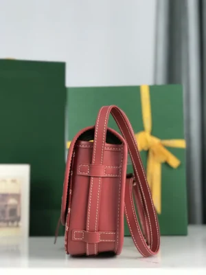 Hermes Constance 24 red leather crossbody bag with white stitching and adjustable strap