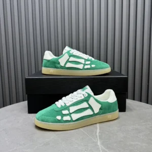 Maison Mihara Yasuhiro Fusion 05 green white suede leather sneakers with translucent sole