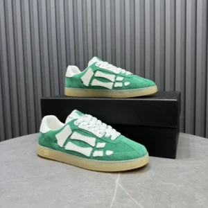 Maison Margiela Replica sneakers green white suede leather with gum sole