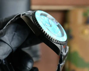 Rolex Submariner 116610LN turquoise dial ceramic bezel black stainless steel watch