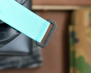 Rolex watch nylon strap bright turquoise fabric material with engraved metal buckle