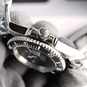 Rolex Submariner 116610LN black dial ceramic bezel stainless steel watch with crown logo crown detail