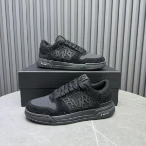 Amiri AMIRI Hiker Low Top Sneakers black colorway suede and leather material with crystal embellishments