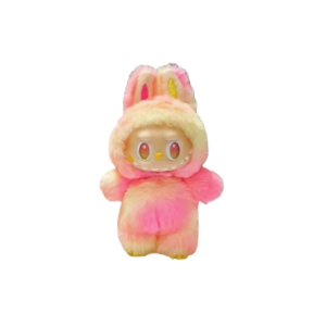 Cute plush toy character in a pink and yellow bunny costume, showcasing a whimsical design, featured on RepsGoat's accessories page.