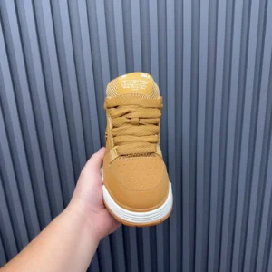 Nike Air Jordan 4 Wheat brown colorway nubuck leather sneakers with mesh accents and white midsole