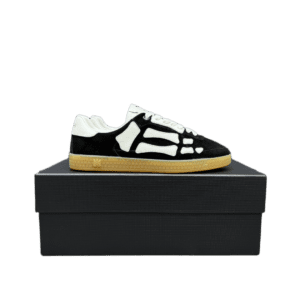 Maison Margiela Replica Low Black white suede leather sneakers gum sole