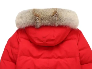 Canada Goose Expedition Parka red down insulated jacket with natural fur trim hood