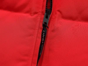Canada Goose jacket red nylon fabric YKK zipper detail