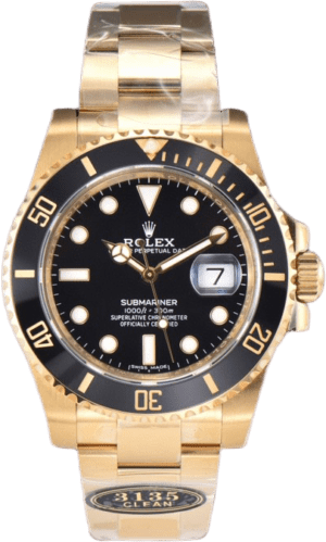 Rolex Submariner 116618LN black dial ceramic bezel yellow gold watch