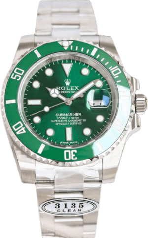 Rolex Submariner 116610LV green dial green ceramic bezel stainless steel watch