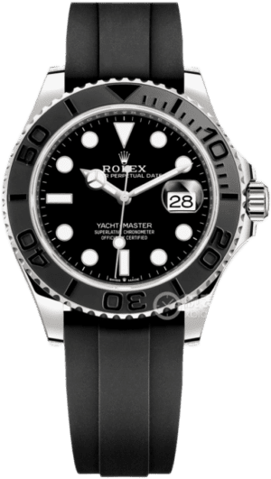 Rolex Yacht-Master 116655 black dial ceramic bezel stainless steel watch with black rubber strap